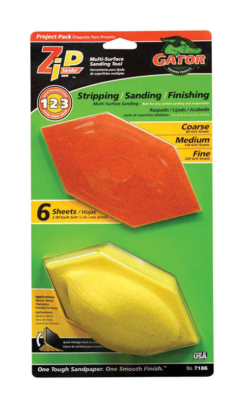 GATOR - Gator Zip 3 in. W X 6 in. L Assorted Grit Sanding Block Kit