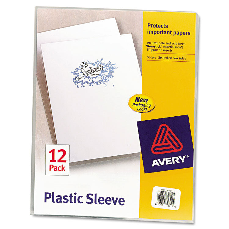 Avery - Clear Plastic Sleeves, Letter Size, Clear, 12/Pack