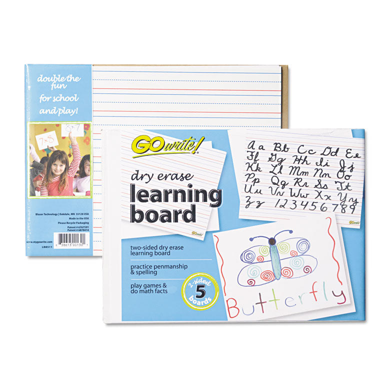 Pacon - Dry Erase Learning Boards, 8 1/4 x 11, 5 Boards/PK