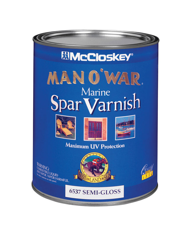 MAN O' WAR - McCloskey Man O' War Semi-Gloss Clear Marine Spar Varnish 1 qt - Case of 4 [080.0006537.005]