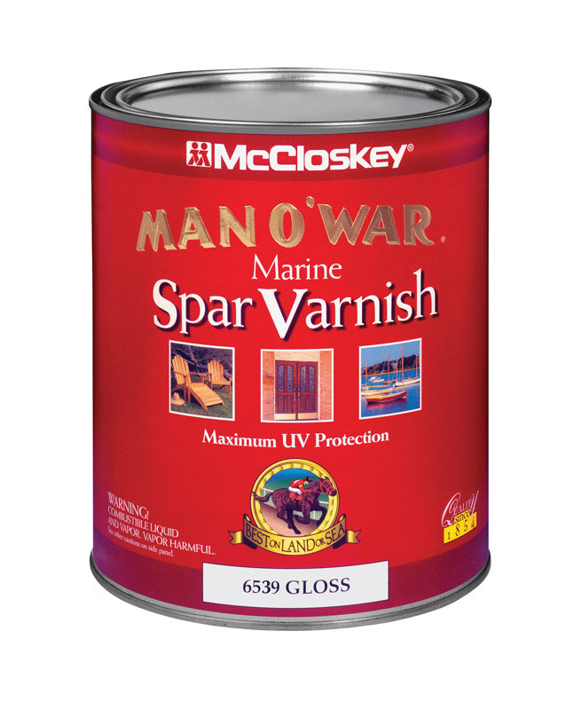 MAN O' WAR - McCloskey Man O' War Gloss Clear Marine Spar Varnish 1 qt - Case of 4