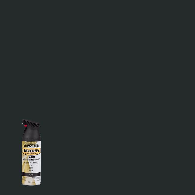 RUST-OLEUM - Rust-Oleum Universal Satin Black Spray Paint 12 oz - Case of 6