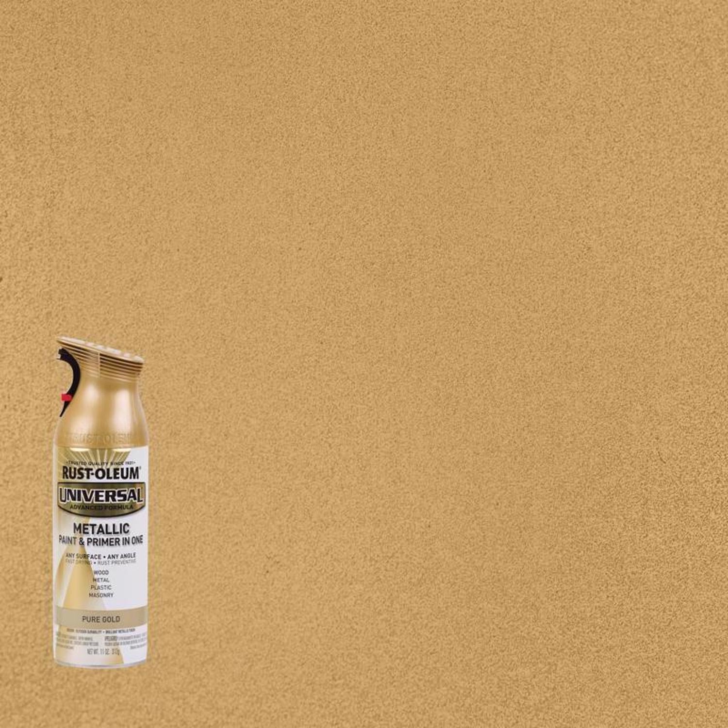 Rust-Oleum Universal Metallic Pure Gold Metallic Spray Paint 11 oz - Case of 6