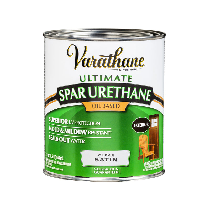 VARATHANE - Varathane Ultimate Satin Clear Oil-Based Spar Urethane 1 qt - Case of 2