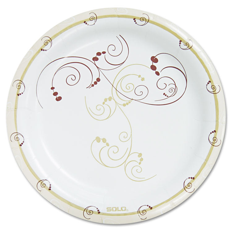 Dart - Symphony Paper Dinnerware, Heavyweight Plate, 9" dia, Tan, 125/Pack