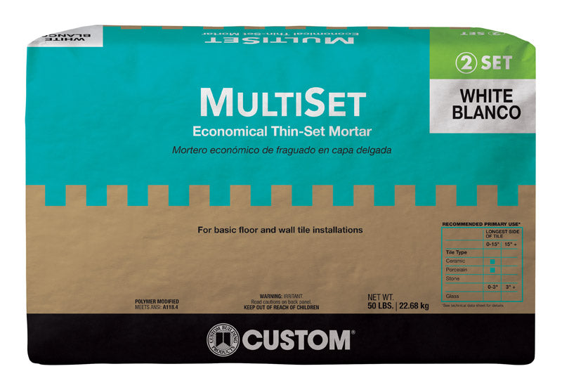 CUSTOM BUILDING PRODUCTS - Custom Building Products MultiSet White Thin-Set Mortar 50 lb