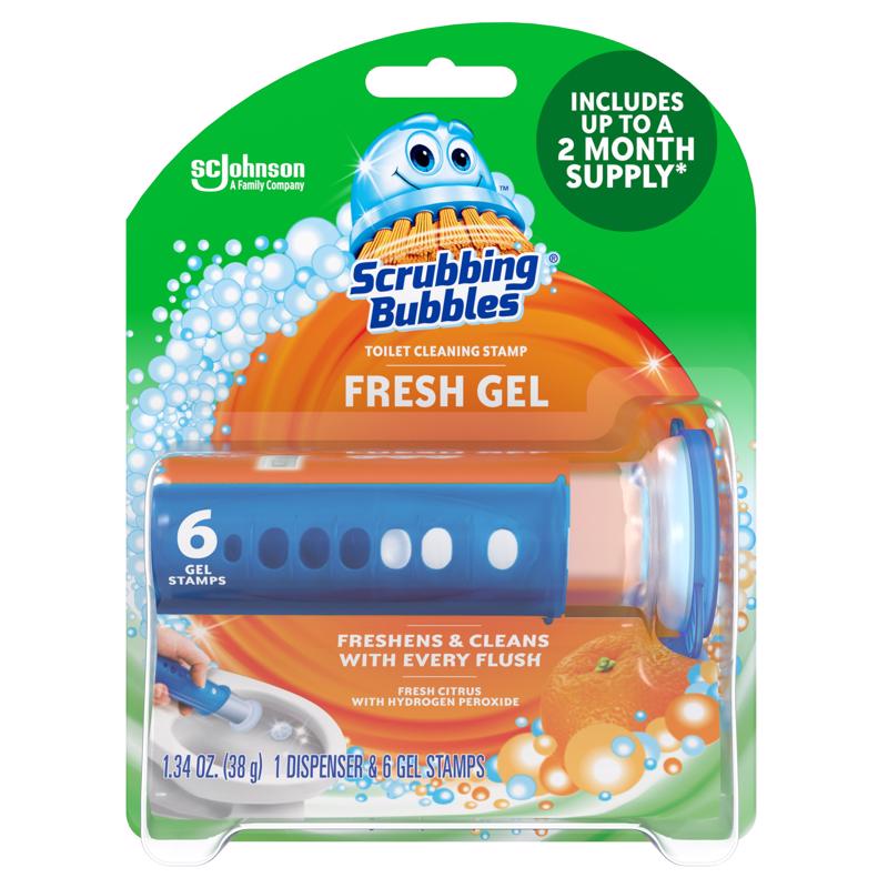 SCRUBBING BUBBLES - Scrubbing Bubbles Citrus Scent Continuous Toilet Cleaning System 1.34 oz Gel