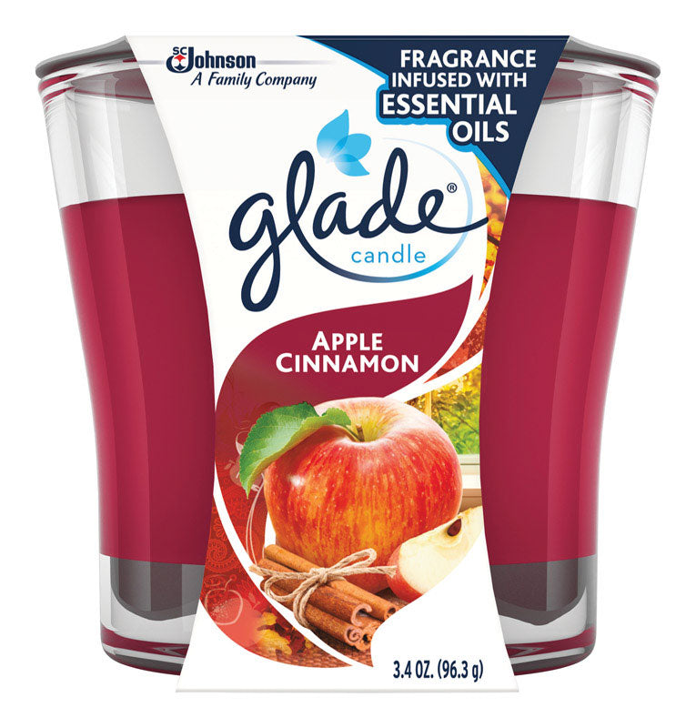 GLADE - Glade Red Apple Cinnamon Scent Jar Air Freshener Candle 3.4 oz - Case of 6