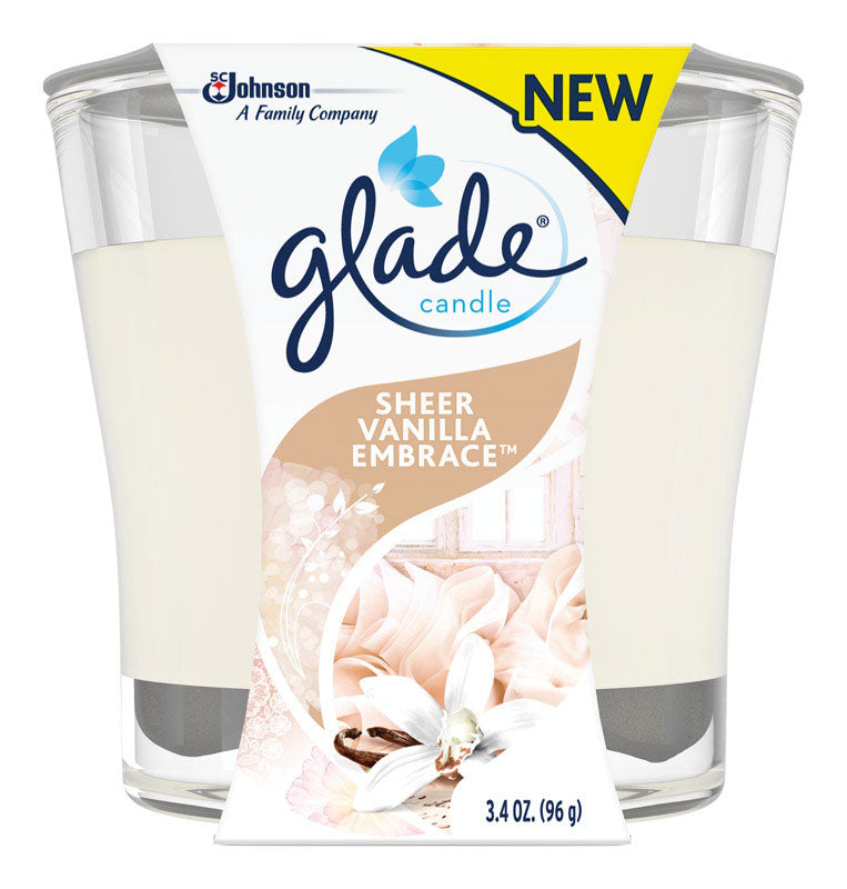 GLADE - Glade Cream Pure Vanilla Joy Scent Jar Air Freshener Candle 3.4 oz - Case of 6