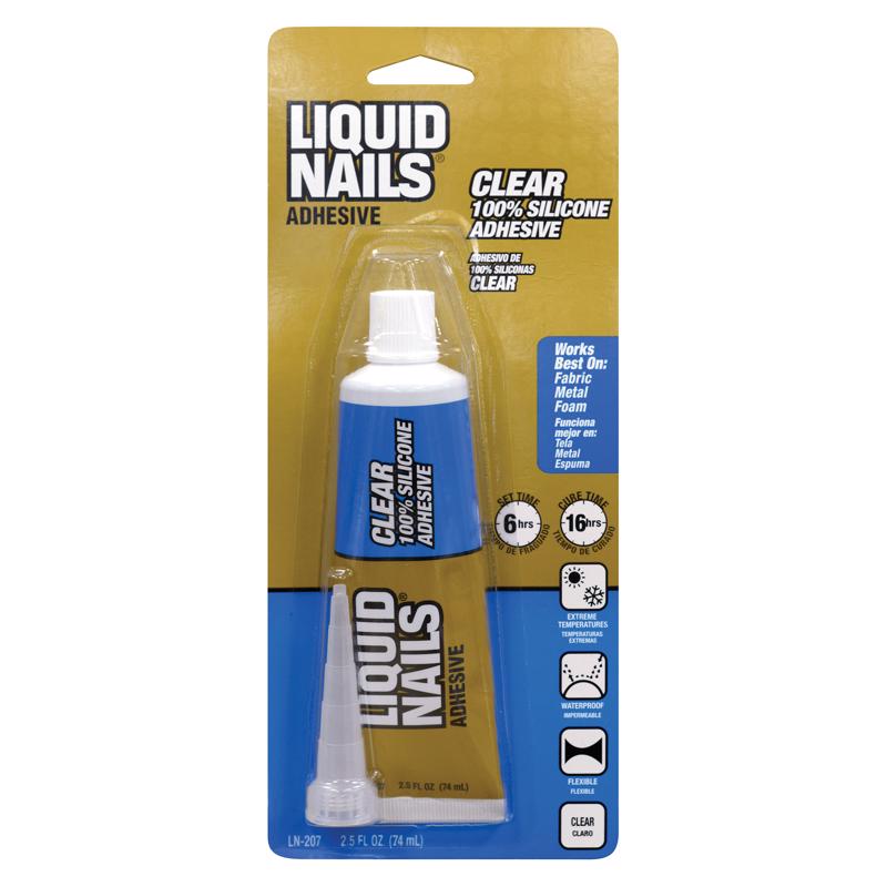LIQUID NAILS - Liquid Nails Clear Small Projects High Strength Silicone Adhesive 2.5 oz - Case of 6