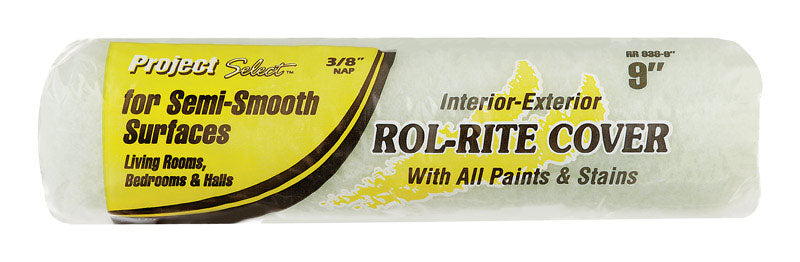 PROJECT SELECT - Project Select Rol-Rite Polyester 9 in. W X 3/8 in. Regular Paint Roller Cover 1 pk - Case of 12