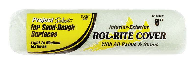 PROJECT SELECT - Project Select Rol-Rite Polyester 9 in. W X 1/2 in. Regular Paint Roller Cover 1 pk - Case of 12