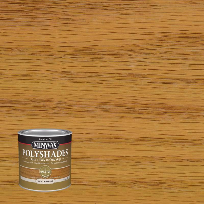 POLYSHADES - Minwax PolyShades Semi-Transparent Satin Honey Pine Oil-Based Stain/Polyurethane Finish 0.5 pt