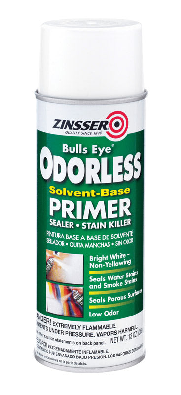 ZINSSER - Zinsser Bulls Eye Odorless White Flat Primer 13 oz - Case of 6