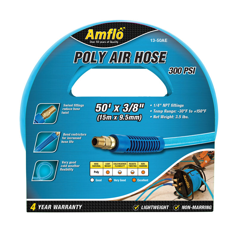 AMFLO - Amflo 50 ft. L X 3/8 in. D Polyurethane Air Hose 300 psi Blue