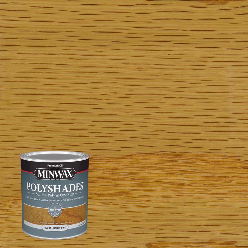 POLYSHADES - Minwax PolyShades Semi-Transparent Gloss Honey Pine Oil-Based Stain/Polyurethane Finish 1 qt