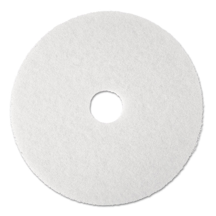 3M - Low-Speed Super Polishing Floor Pads 4100, 20" Diameter, White, 5/Carton