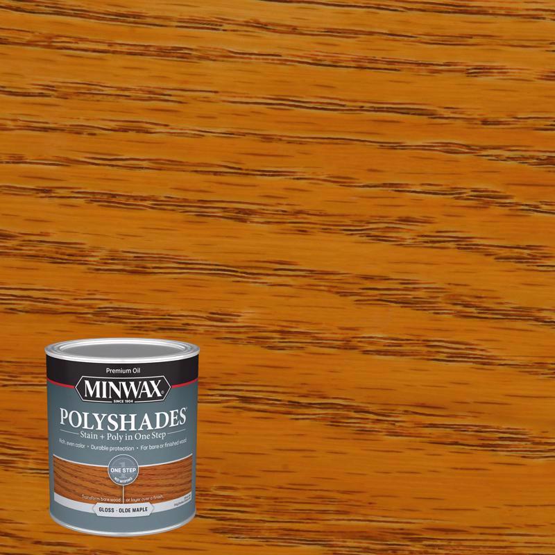 POLYSHADES - Minwax PolyShades Semi-Transparent Gloss Olde Maple Oil-Based Stain/Polyurethane Finish 1 qt