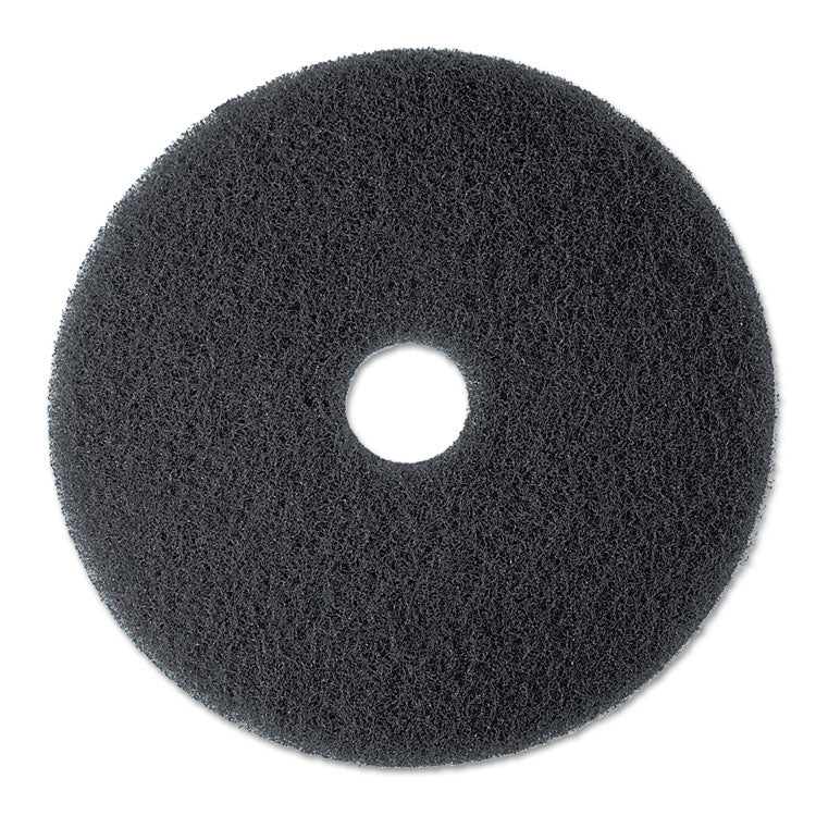 3M - Low-Speed Stripper Floor Pad 7200, 13" Diameter, Black, 5/Carton