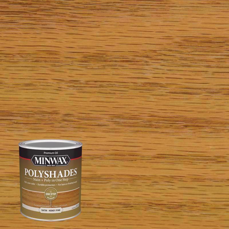 POLYSHADES - Minwax PolyShades Semi-Transparent Satin Honey Pine Oil-Based Stain/Polyurethane Finish 1 qt