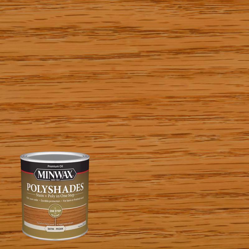 POLYSHADES - Minwax PolyShades Semi-Transparent Satin Pecan Oil-Based Stain/Polyurethane Finish 1 qt