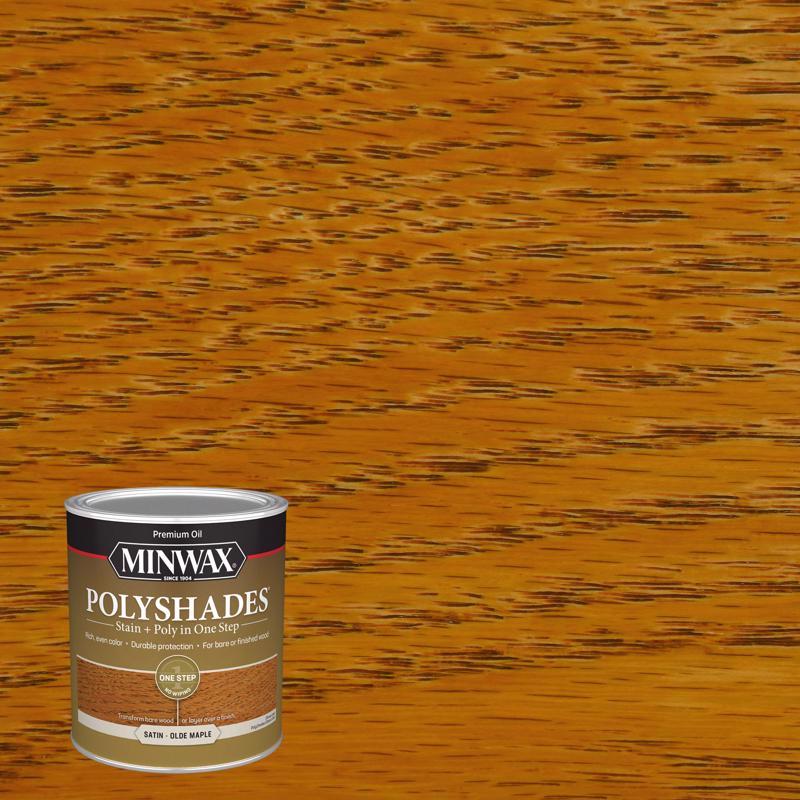 POLYSHADES - Minwax PolyShades Semi-Transparent Satin Olde Maple Oil-Based Stain/Polyurethane Finish 1 qt