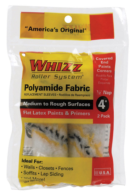 WHIZZ - Whizz Polyamide Fabric 4 in. W X 1/2 in. Mini Paint Roller Cover 2 pk