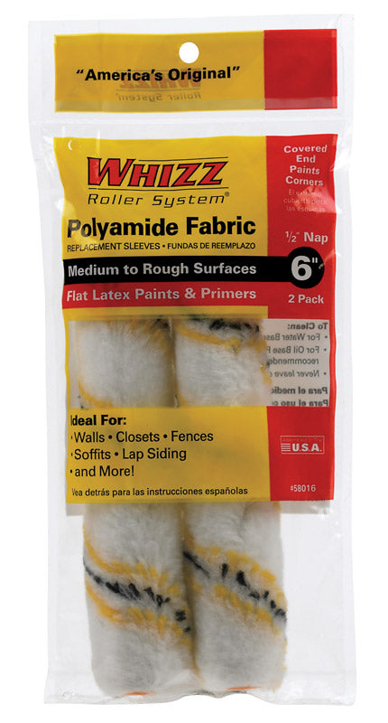 WHIZZ - Whizz Polyamide Fabric 6 in. W X 1/2 in. Mini Paint Roller Cover 2 pk