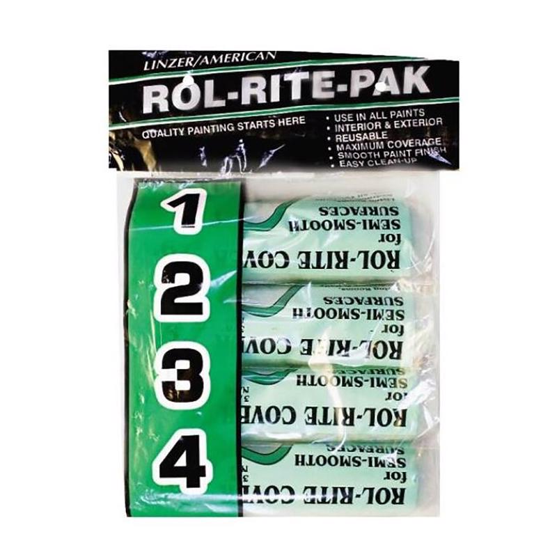 LINZER - Linzer Rol-Rite-Pak Polyester 9 in. W X 3/8 in. Regular Paint Roller Cover 4 pk - Case of 6