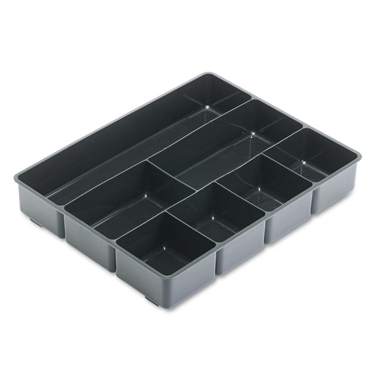 Rubbermaid - Extra Deep Desk Drawer Director Tray, Seven Compartments, 11.88 x 15 x 2.5, Plastic, Black