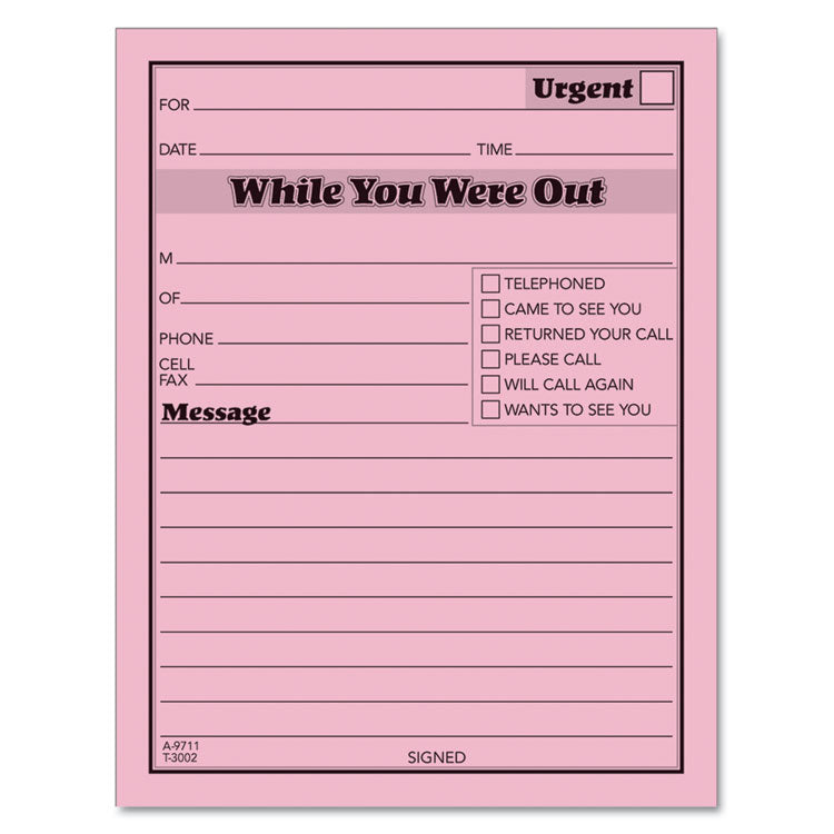 TOPS - While You Were Out, One-Sided, 4.25 x 5.5, 1/Page, 50 Forms/Pad, Dozen