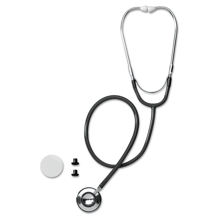 Medline - Dual-Head Stethoscope, 22" Long, Black Tube