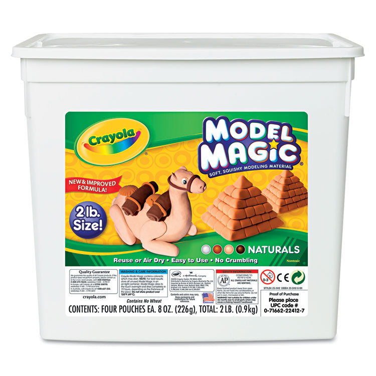 Crayola - Model Magic Modeling Compound, 8 oz Packs, 4 Packs, Assorted Natural Colors, 2 lbs