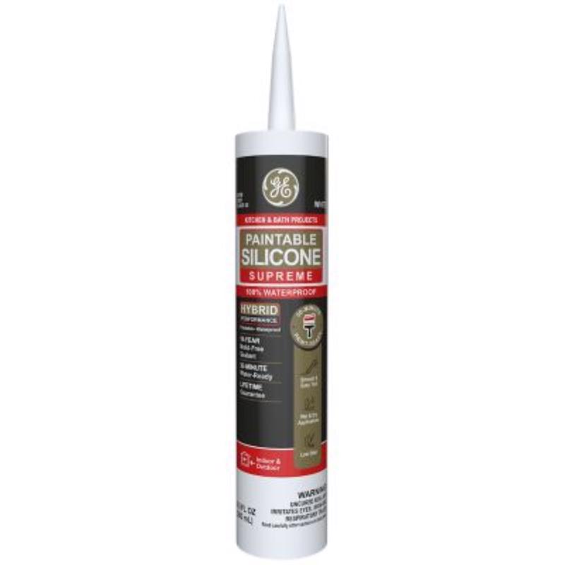 GE - GE Supreme White Supreme Silicone Kitchen and Bath Caulk Sealant 10.1 oz - Case of 12