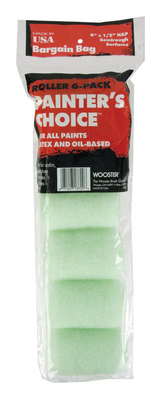 WOOSTER - Wooster Painter's Choice Fabric 4 in. W X 1/2 in. Trim Paint Roller Cover 6 pk