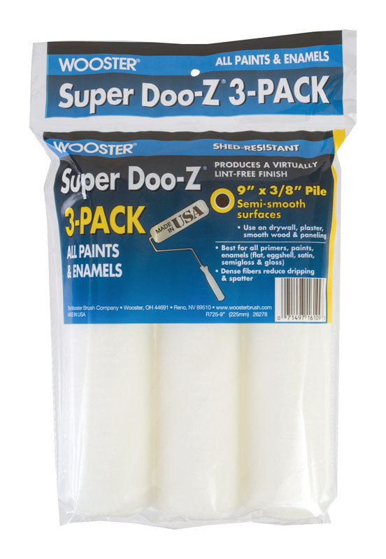 WOOSTER - Wooster Super Doo-Z Fabric 9 in. W X 3/8 in. Paint Roller Cover 3 pk