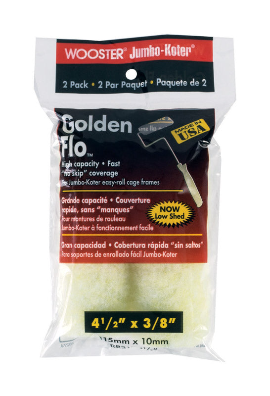 WOOSTER - Wooster Golden Flo Fabric 4.5 in. W X 3/8 in. Trim Paint Roller Cover 2 pk