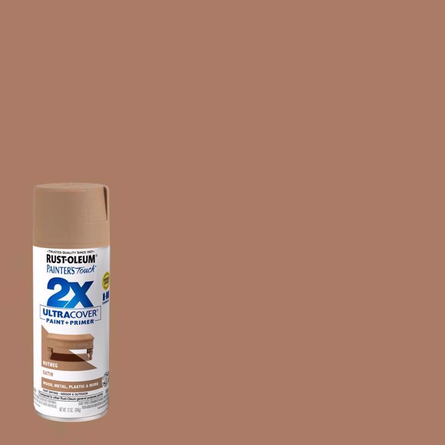 Rust-Oleum Painter's Touch 2X Ultra Cover Satin Nutmeg Paint+Primer Spray Paint 12 oz - Case of 6