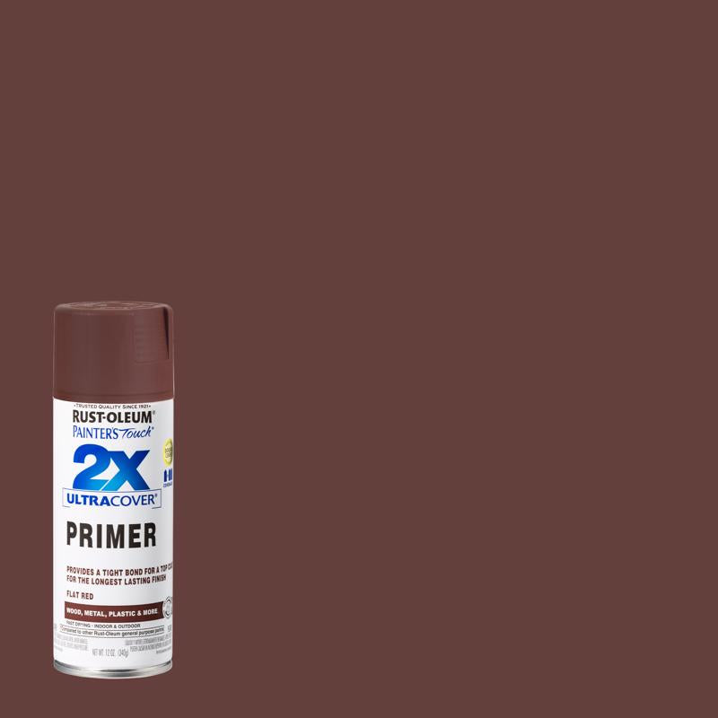 RUST-OLEUM - Rust-Oleum Painters Touch 2X Ultra Cover Flat Red Paint+Primer Spray Paint 12 oz