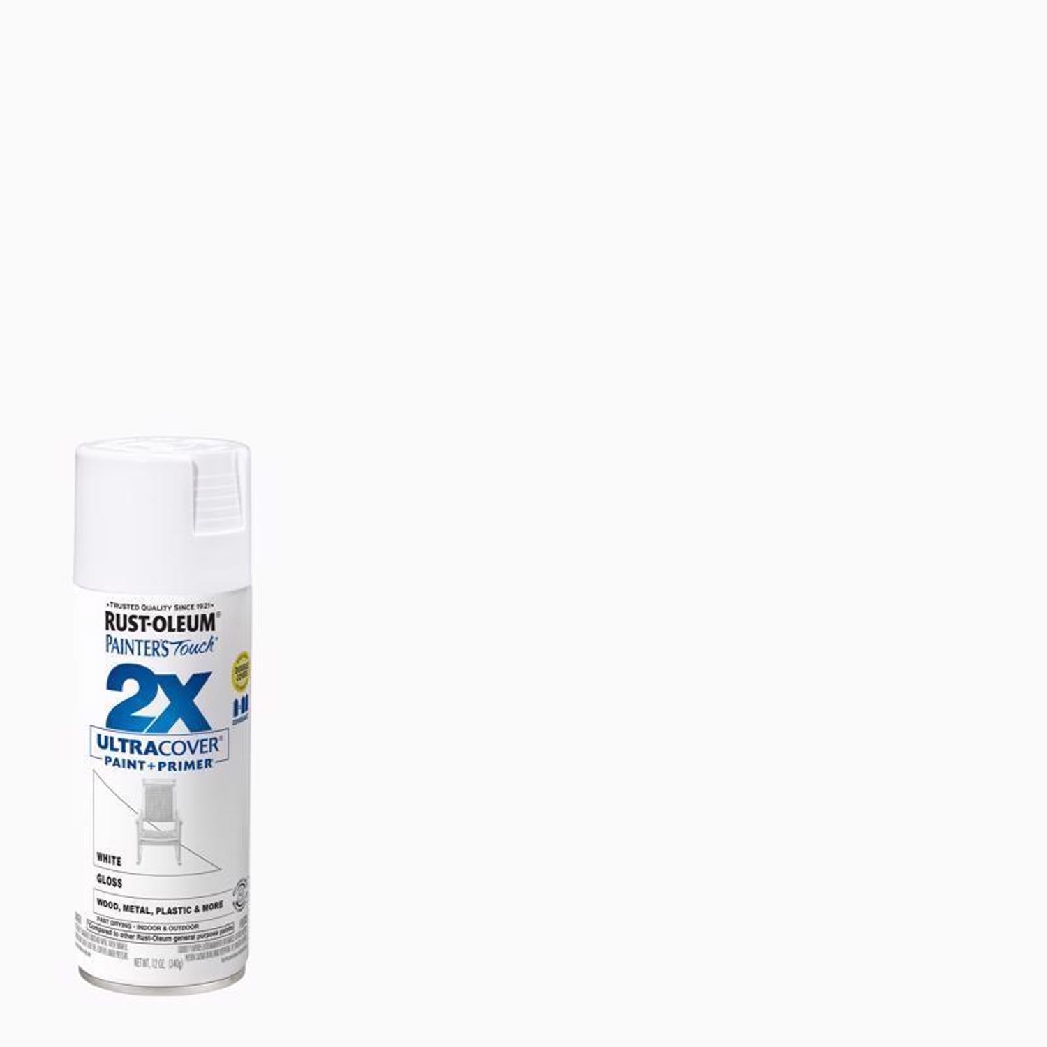 Rust-Oleum Painter's Touch 2X Ultra Cover Gloss White Paint+Primer Spray Paint 12 oz - Case of 6