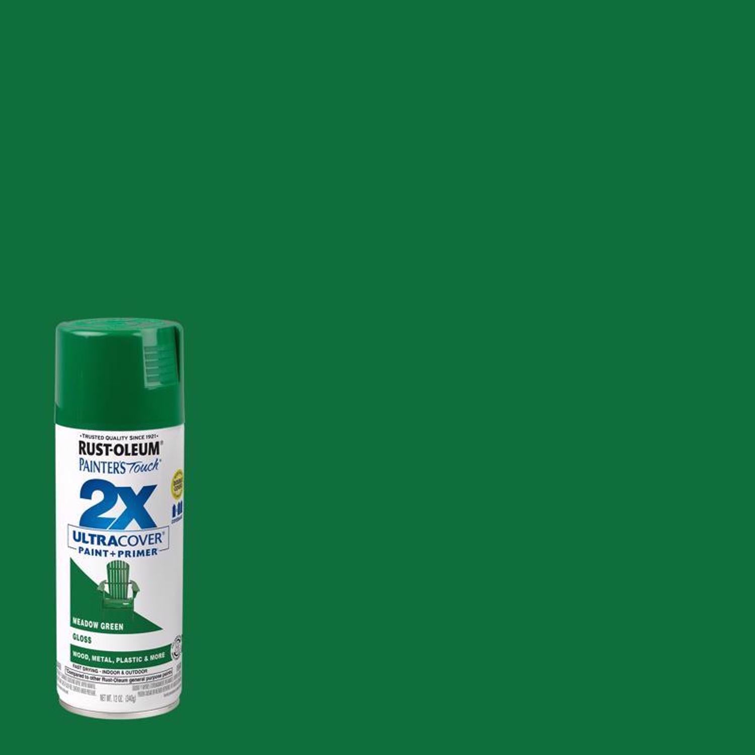 Rust-Oleum Painter's Touch 2X Ultra Cover Gloss Meadow Green Paint+Primer Spray Paint 12 oz - Case of 6