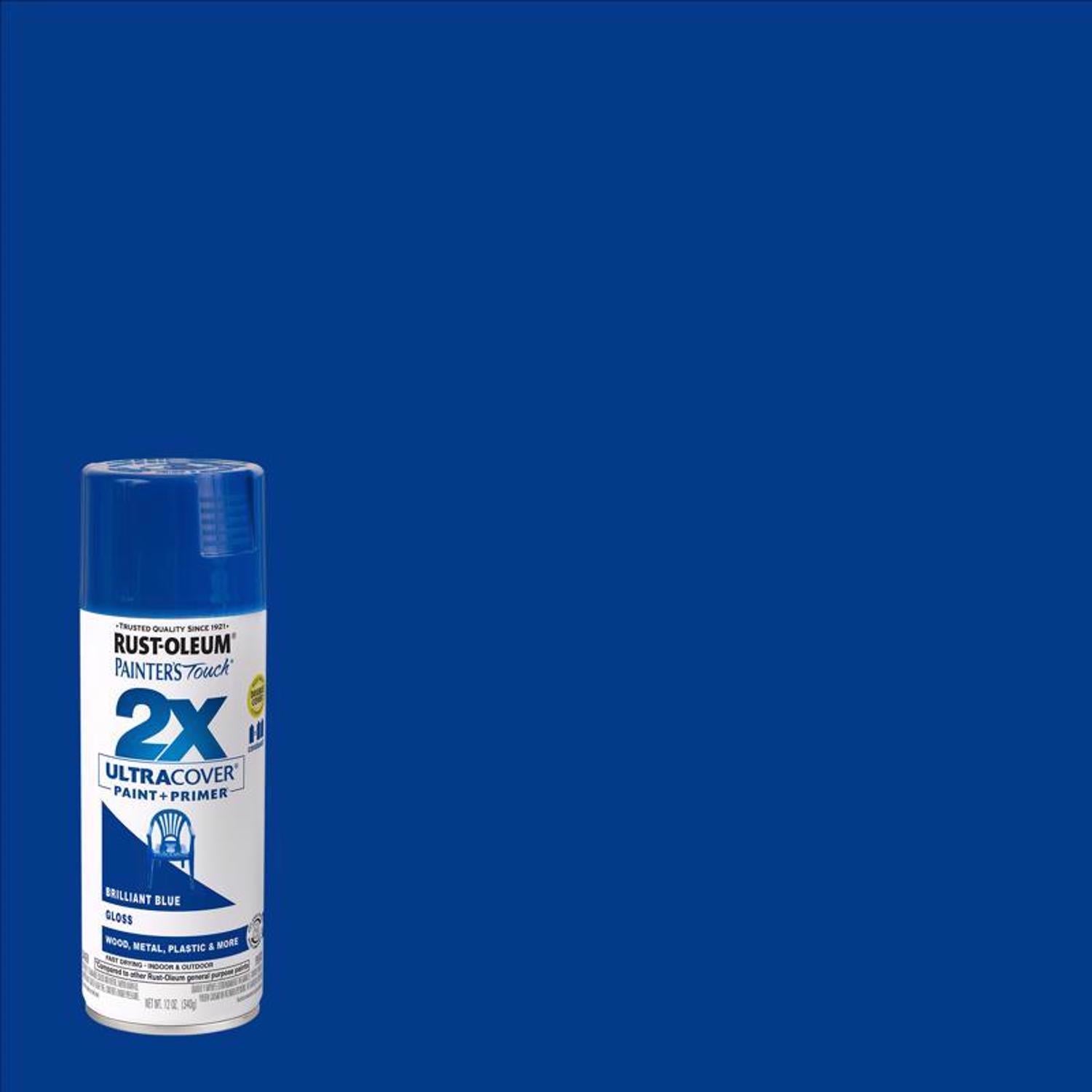 Rust-Oleum Painter's Touch 2X Ultra Cover Gloss Brilliant Blue Paint+Primer Spray Paint 12 oz - Case of 6