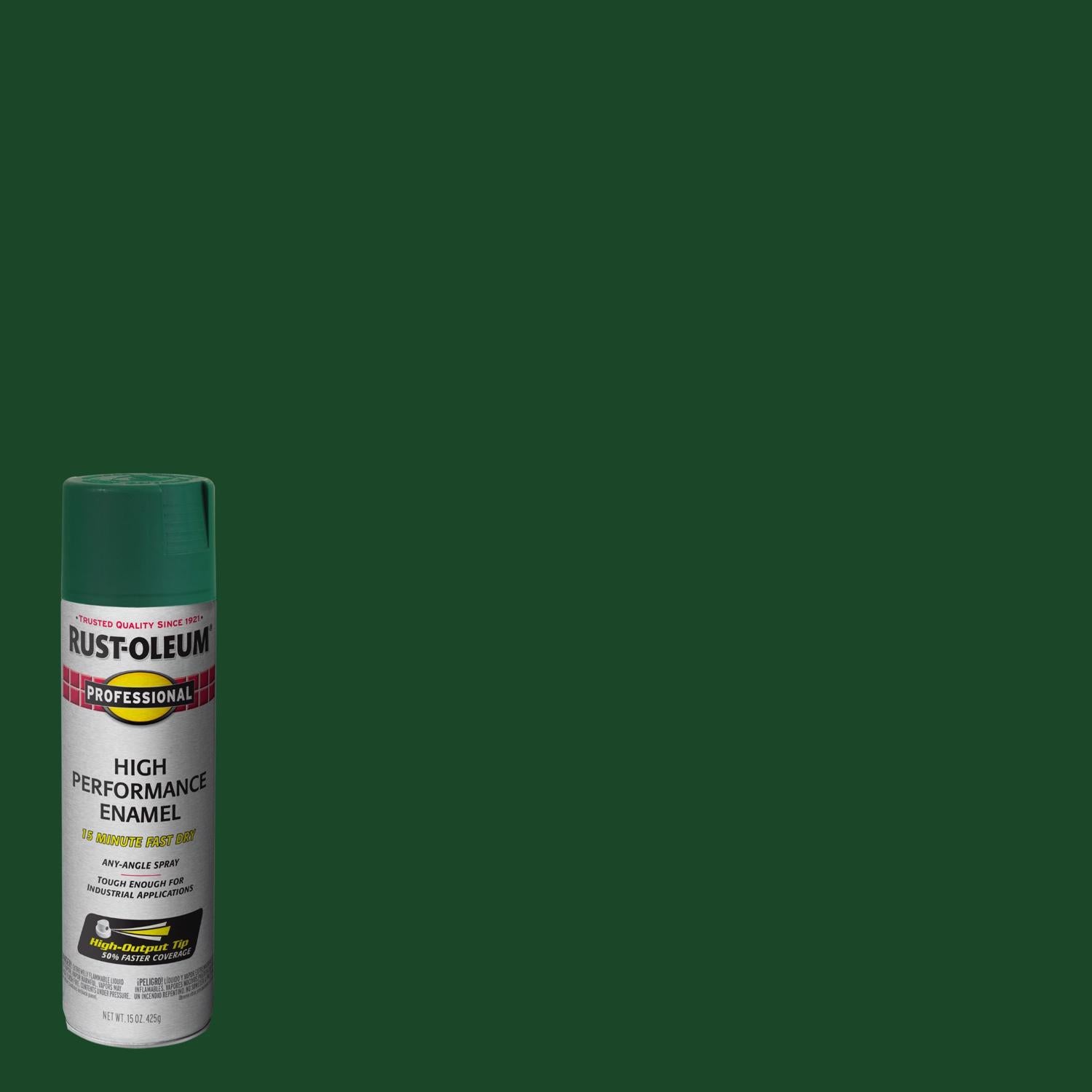 Rust-Oleum Professional Gloss Hunter Green Spray Paint 15 oz - Case of 6