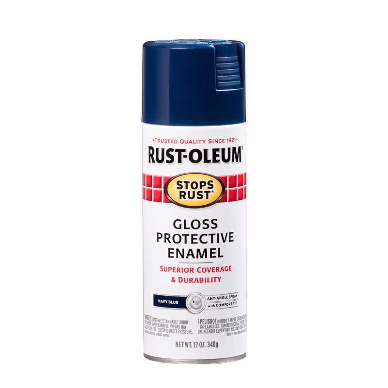 RUSTOLEUM - Rust-Oleum Stops Rust Gloss Navy Spray Paint 12 oz