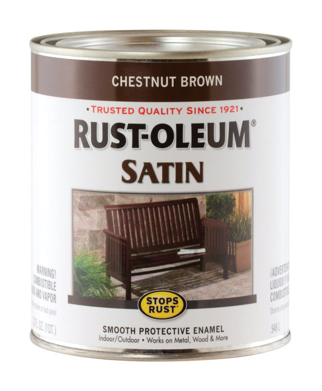 RUST-OLEUM - Rust-Oleum Stops Rust Indoor and Outdoor Chestnut Brown Protective Paint 1 qt - Case of 2