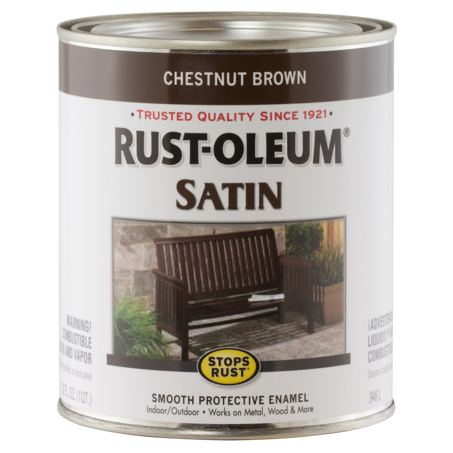 Rust-Oleum Stops Rust Indoor and Outdoor Chestnut Brown Protective Paint 1 qt - Case of 2