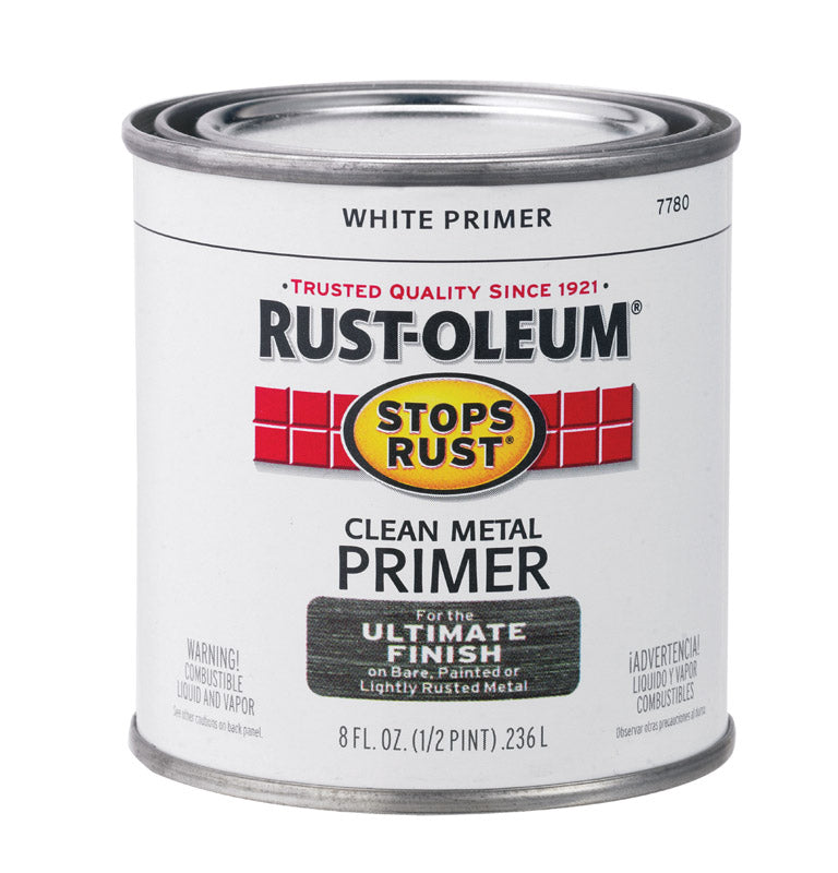 RUST-OLEUM - Rust-Oleum Stops Rust White Flat Oil-Based Alkyd Primer 0.5 pt