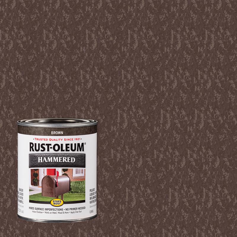 RUST-OLEUM - Rust-Oleum Stops Rust Indoor and Outdoor Hammered Brown Protective Paint 1 qt