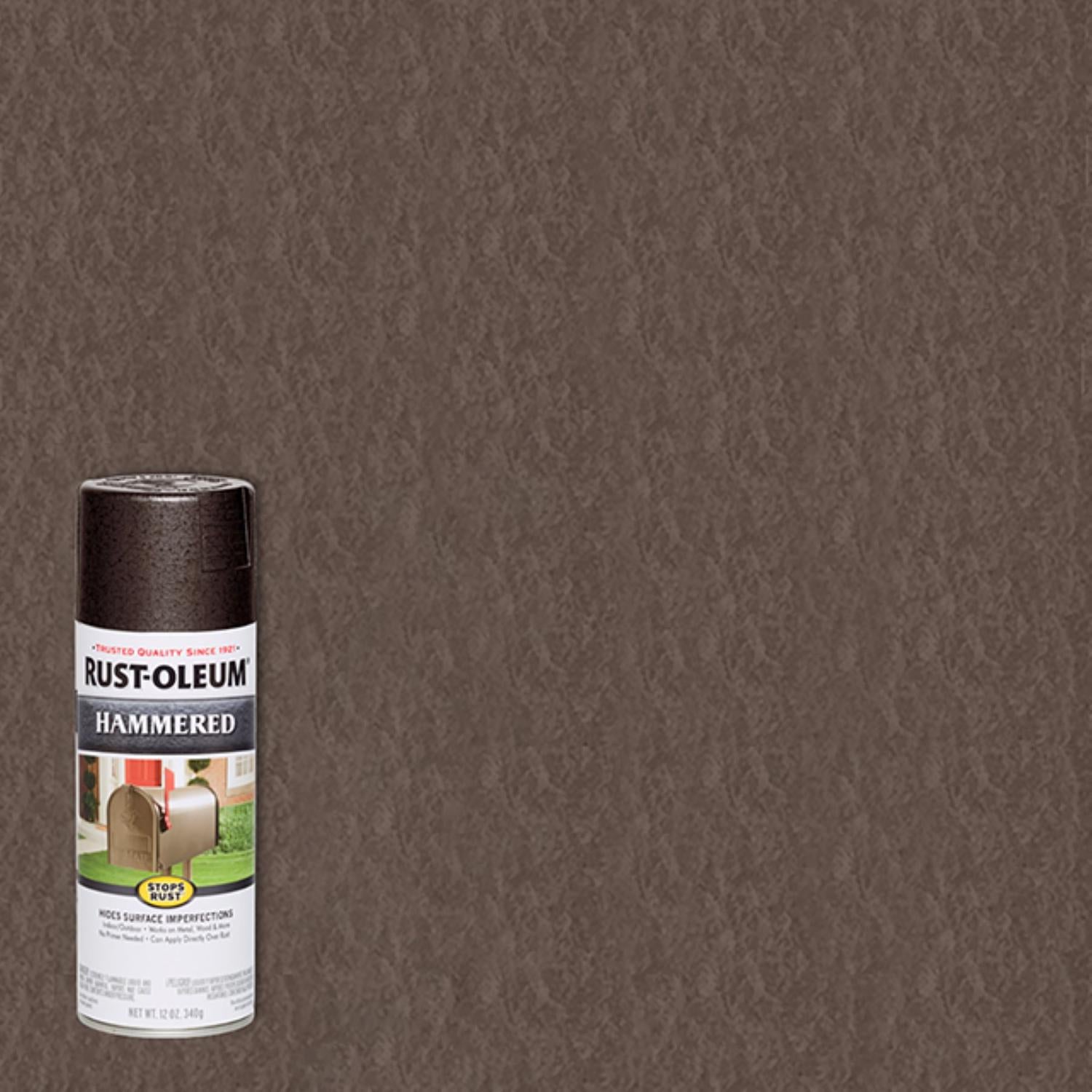 Rust-Oleum Stops Rust Hammered Dark Bronze Spray Paint 12 oz - Case of 6