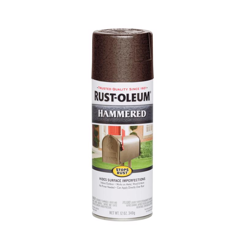 RUSTOLEUM - Rust-Oleum Stops Rust Hammered Brown Spray Paint 12 oz - Case of 6